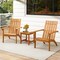 Costway 4PCS Outdoor Wooden Adirondack Chair Patio Lounge Chair w/ Armrest Natural